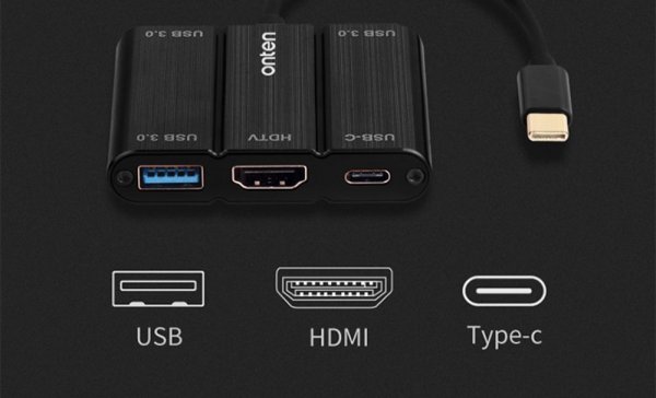 تبدیل TYPEC به HDMI VGA USB3 اونتن مدل OTN-9509S