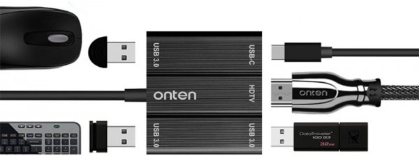 تبدیل TYPEC به HDMI VGA USB3 اونتن مدل OTN-9509S